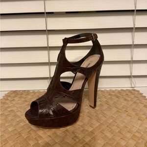 MIU MIU crock embossed heels